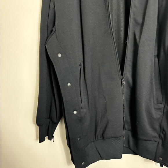 Adidas Y-3 Yohji Yamamoto Jacket Mens Large Black Trench Coat Snap Track Zip - Picture 13 of 16